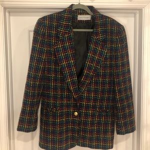 rainbow tweed blazer